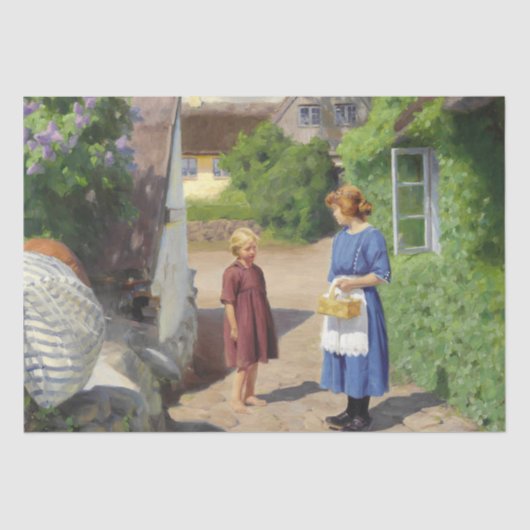 Papier Mousseline Fête de l'été au Danemark (mère et fille) (Recto)