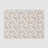 Papier Mousseline Fête de mariage Fleurs Blanches Marron (Recto)