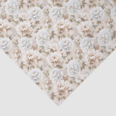 Papier Mousseline Fête de mariage Fleurs Blanches Marron (Détail)