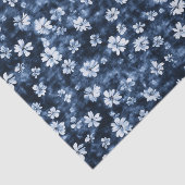 Papier Mousseline Fête de mariage Fleurs Bleu Denim (Détail)