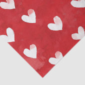 Papier Mousseline Fête de mariage Romantic Red White Hearts (Détail)