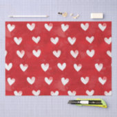 Papier Mousseline Fête de mariage Romantic Red White Hearts (Artisanat)