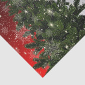 Papier Mousseline Fête de Noël Arbre vert Rouge Argent Flèches (Détail)