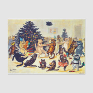 Papier Mousseline Fête de Noël du chat, Louis Wain
