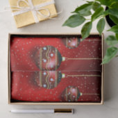 Papier Mousseline Fête de Noël Golden Rouge Vacances d'hiver Élégant (Cadeau)