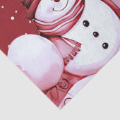 Papier Mousseline Fête de Noël Red Snowman (Détail)