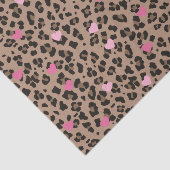 Papier Mousseline Fête des Coeurs Léopard et Rose (Détail)