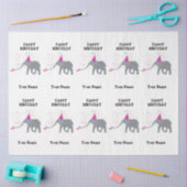 Papier Mousseline Fête des éléphants - Animaux à l'anniversaire Nom  (Artisanat)