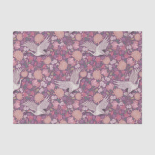 Papier Mousseline Fête des Mères Grue blanche Heron Peach Peach Mums