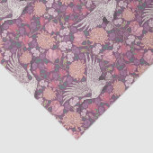 Papier Mousseline Fête des Mères Grue blanche Heron Peach Peach Mums (Détail)