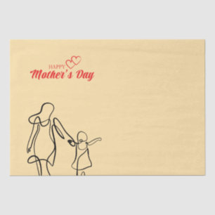 Papier Mousseline Fête des mères Ligne Art Coussin - Maman & Child L