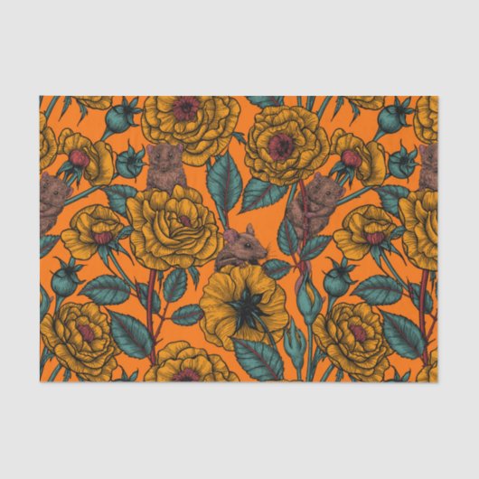 Papier Mousseline Fête des souris rétro (Recto)