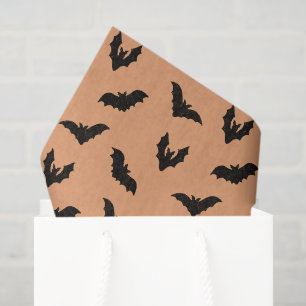 Papier Mousseline Fête d'Halloween Vintage Chauve-Souris Noires Oran