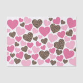 Papier Mousseline Fête du léopard et des cœurs roses (Recto)