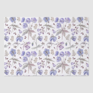 Papier Mousseline Fête Élégante Aquarelle Fleurs Violettes Sauvages