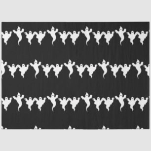 Papier Mousseline Fête fantasmagorique Halloween 3 fantômes noir et 