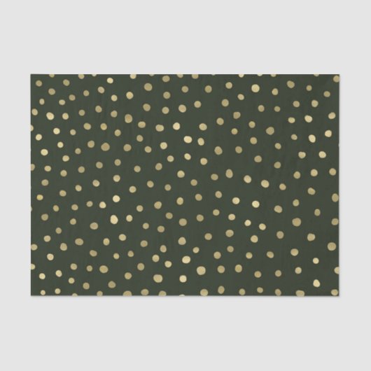 Papier Mousseline Fête festive de vacances de neige verte et or (Recto)