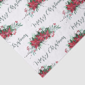 Papier Mousseline Fête Florale Poinsettia Noël (Détail)