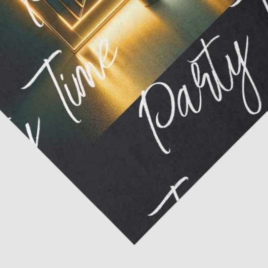 Papier Mousseline Fête Populaire Heure Neon Personnalisé (Détail)