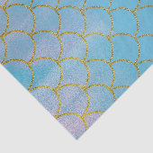 Papier Mousseline Fête Sirène Iridescente Bleue et Orée (Détail)