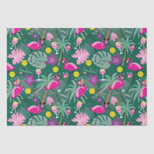 Papier Mousseline 🤩 Fête tropicale au pickleball, (Recto)