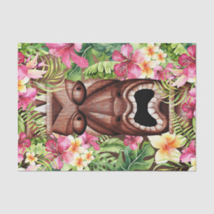 Papier Mousseline Fête Tropicale d'été Tiki Luau, Hawaï en bois