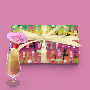 Papier Mousseline Fêter Les Femmes Avec Motif Cocktails