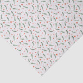 Papier Mousseline Fêtes à feuillage persistant et rouges (Détail)