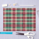 Papier Mousseline Fêtes Crème Rouge Vert Trappe Plaid (Artisanat)
