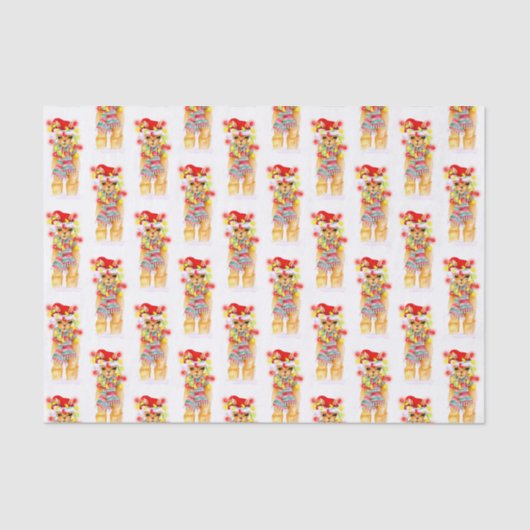 Papier Mousseline Fêtes de Noël Llama aquarelle motif (Recto)