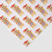 Papier Mousseline Fêtes de Noël Llama aquarelle motif (Détail)