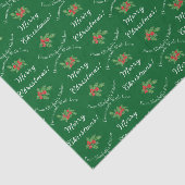 Papier Mousseline Fêtes de Noël Vert Joyeux Noël (Détail)