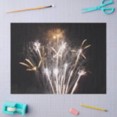 Papier Mousseline Feu d'artifice blanc et or II Fête patriotique (Artisanat)