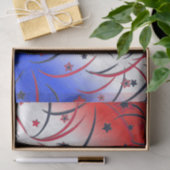 Papier Mousseline Feu d'artifice en bleu blanc rouge (Cadeau)