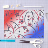 Papier Mousseline Feu d'artifice en bleu blanc rouge (Artisanat)