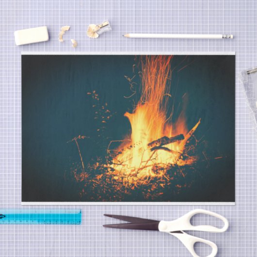 Papier Mousseline Feu de joie brûlant (Artisanat)