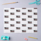 Papier Mousseline Feu de pompier mince ligne rouge Secourir drapeau  (Artisanat)