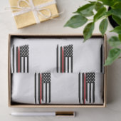 Papier Mousseline Feu de pompier mince ligne rouge Secourir drapeau  (Cadeau)