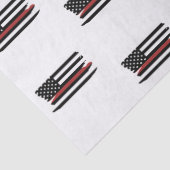 Papier Mousseline Feu de pompier mince ligne rouge Secourir drapeau  (Détail)