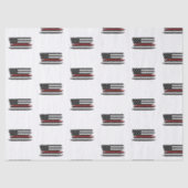 Papier Mousseline Feu de pompier mince ligne rouge Secourir drapeau  (Recto)