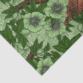 Papier Mousseline Feu et hellebore, vert clair (Détail)