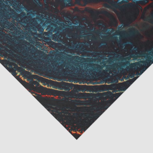 Papier Mousseline Feu rouge d'enfer océanique (Détail)