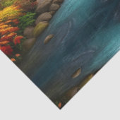 Papier Mousseline Feuillage d'automne à la cascade (Détail)