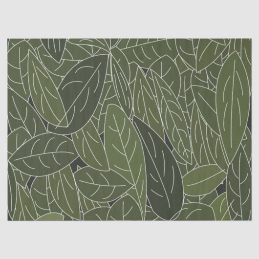 Papier Mousseline Feuillage de feuilles vertes (Recto)