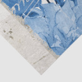 Papier Mousseline Feuillage de fleurs de Chinoiserie bleu blanc déco (Détail)