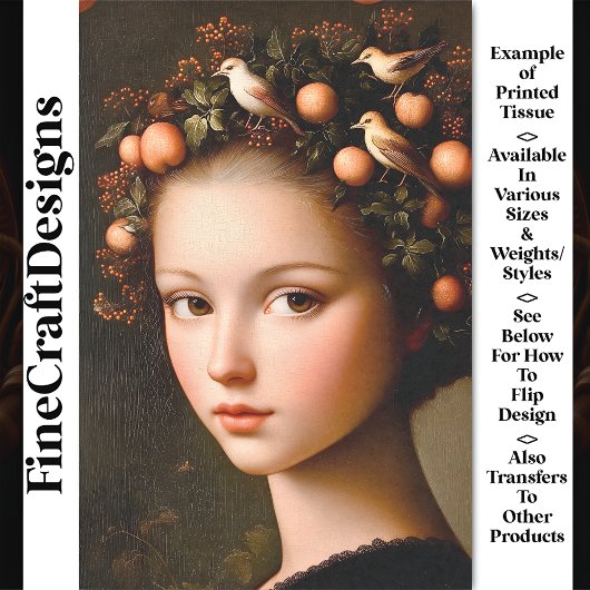 Papier Mousseline Feuillage de la Couronne de fille victorienne + dé