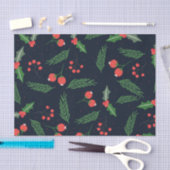 Papier Mousseline Feuillage d'hiver de la Pine aux Berries Holly (Artisanat)