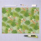 Papier Mousseline Feuillage tropical vert d'été (Artisanat)