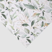Papier Mousseline Feuillage verdure feuilles dorées (Détail)