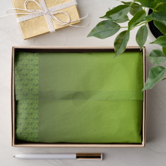 Papier Mousseline Feuillage vert (Cadeau)